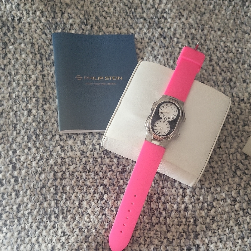 Philip Stein Firm Women's Pink Watch Rubber Band Last One Boxed Waterproof